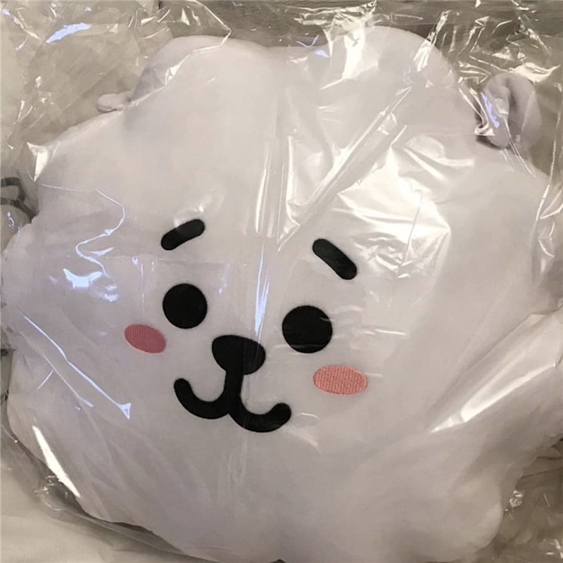 35CM Cushion Cute Kpop Cartoon Face Plush Pillow Toy Anime Soft Stuffed Animals Plush Doll Throw 4 - BT21 Plush