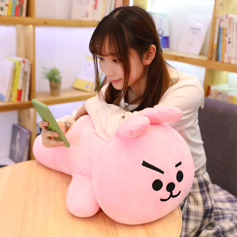 40 60cm Kawaii Kpop Celebrity Cartoon Lying Animal Lovely Plush Toys Stuffed Doll Anime Soft Rabbit 2 - BT21 Plush