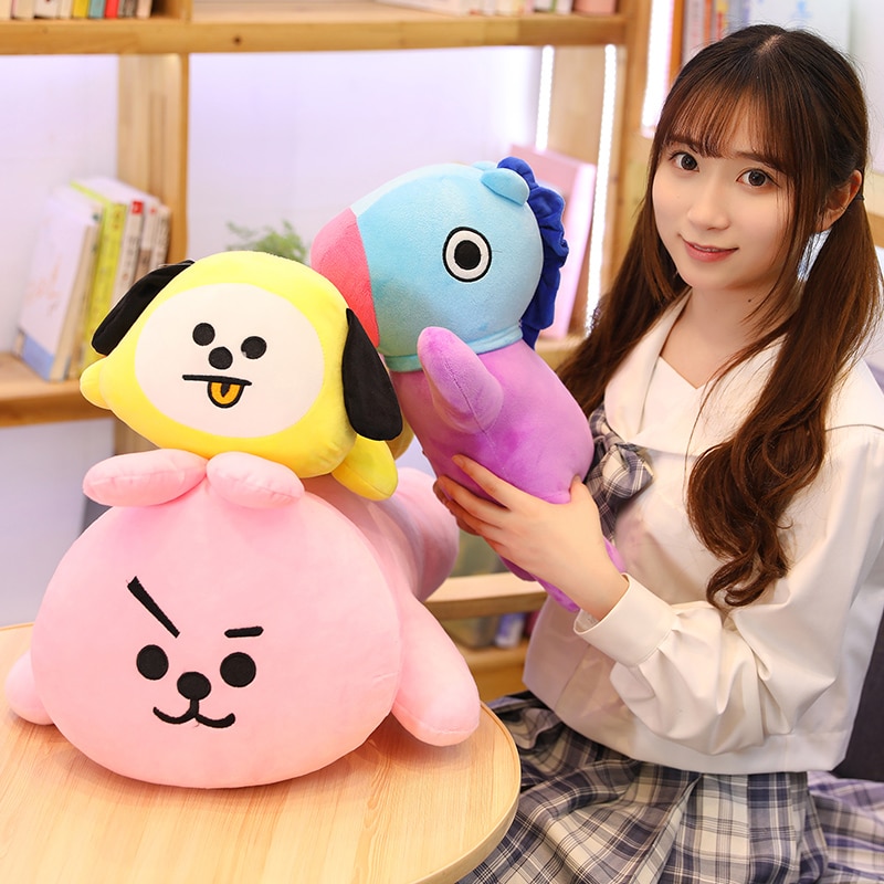 40 60cm Kawaii Kpop Celebrity Cartoon Lying Animal Lovely Plush Toys Stuffed Doll Anime Soft Rabbit 3 - BT21 Plush