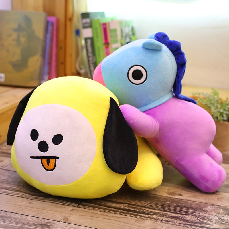 40 60cm Kawaii Kpop Celebrity Cartoon Lying Animal Lovely Plush Toys Stuffed Doll Anime Soft Rabbit 5 - BT21 Plush