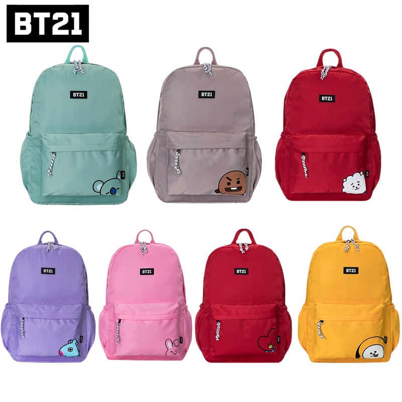 Anime Bt21 Kpop Backpack Cartoon Tata Rj Cooky Mang High Capacity Lovely Fans Schoolbag Campus Backpacks - BT21 Plush