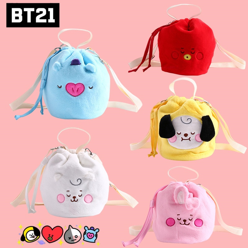 Kawaii Bt21 Dream Baby Series Cartoon Plush Toy Doll Girl Fashion Large Capacity Bucket Bag Anime - BT21 Plush