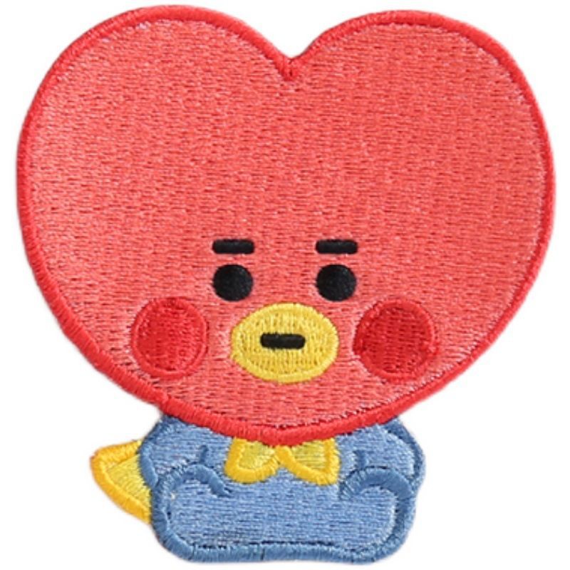 Korea Bt21 Kpop Cute Baby Embroidery Fabric Badge Anime Figure Tata Rj Girls Clothes Label Brooch 2 - BT21 Plush