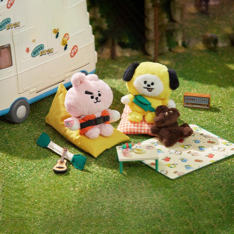 LINE FRIENDS BT21 Picnic Series Tata Koya Mang Cooky Mini Plush Toy Creative Cartoon Plush Doll 4 - BT21 Plush