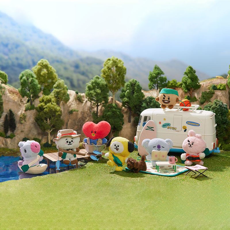 LINE FRIENDS BT21 Picnic Series Tata Koya Mang Cooky Mini Plush Toy Creative Cartoon Plush Doll - BT21 Plush