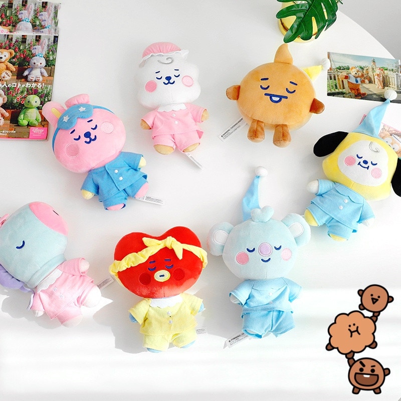 Line Friends BT21 DREAM BABY Series Cooky Shooky Tata Koya Cartoon Plush Toy Pajama Plush Doll - BT21 Plush