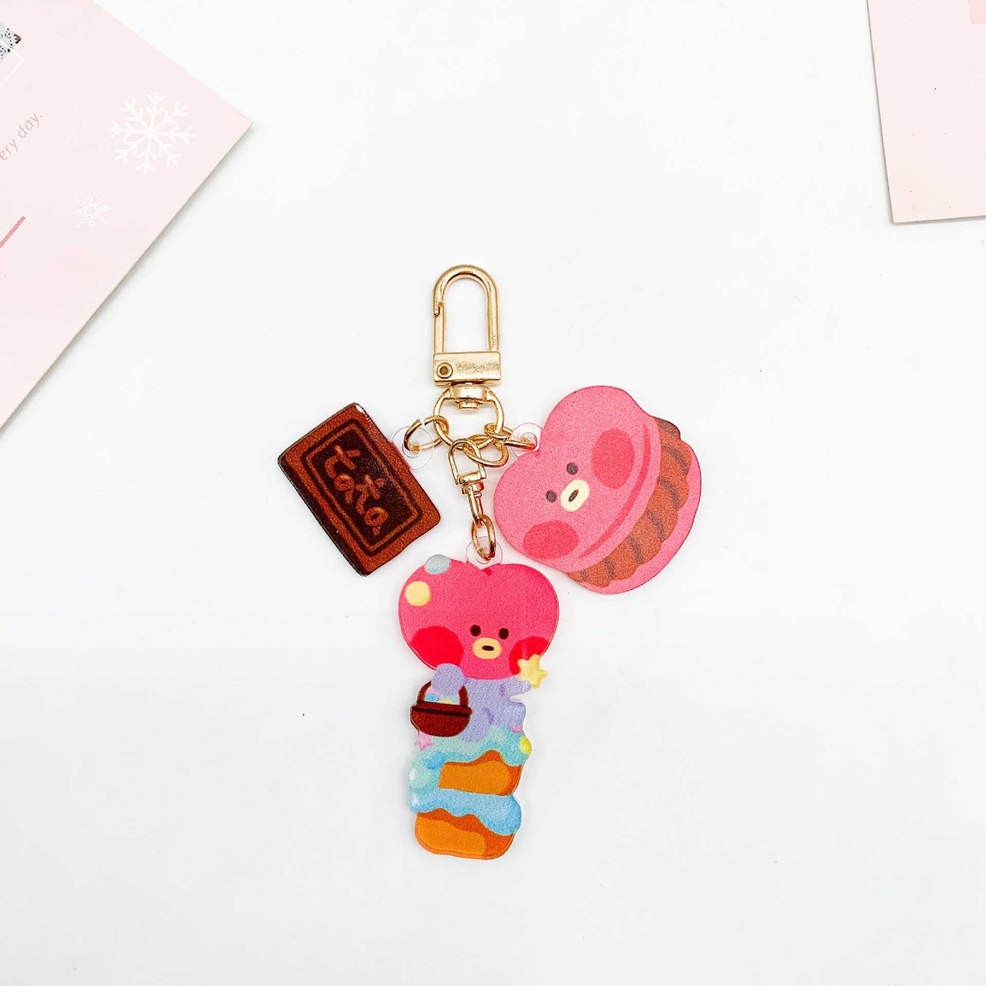 New Bt21 Kpop Acrylic Keychain Cartoon Rj Mang Chimmy Kola Love Plush Doll Toy Pendant Ornaments 2 - BT21 Plush