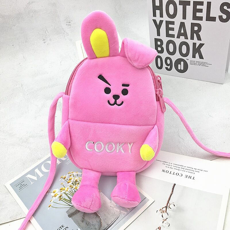 South Korea Bt21 Phone Bag Plush Toy Tata Rj Chimmy Shooky Cartoon Cute Doll Double Layer 5 - BT21 Plush